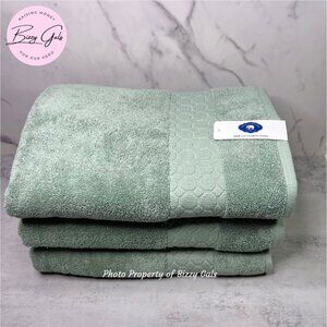 John Robshaw 3 Green Bath Towels Set